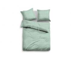 TOM TAILOR 0849915 Parure de lit en Flanelle mÃ©langÃ© avec taie doreiller (Coton 60 % recyclÃ©) 1 Housse de Couette 135 x 200 cm + 1 taie doreiller 80 x 80 cm Gris Eau