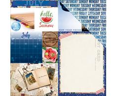 Bo Bunny Calendrier Girl Double Face Papier cartonnÃ© 30Â x 30Â Juillet, Acrylique, Multicolore