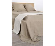 POYET MOTTE Ottoman Couvre-lit 100% Coton, Beige, 220 x 250 cm