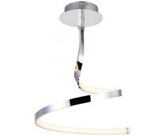 interfan plafonnier de LED en forme de spirale, gris