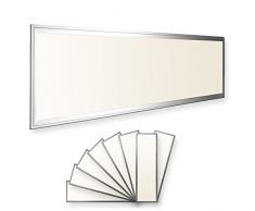 8x LEDVero 120x30 Panneau Ultraslim de LED - 36W, 3000lm, 3000K Plafonnier encastré avec clips de montage et transformateur EMV2016 - blanc chaud