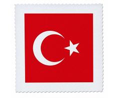 3dRose QS 159817 4 Drapeau Turc Turc Rouge et Blanc Crescent Moon and Star Mediterraner Anatolia 30,5 cm