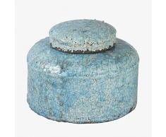 Better & Best Bocal Bas Grand, Bleu, Clair craquelé irrégulier, Dimensions 20 x 20 x 14 cm, matériau : Terre Cuite