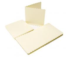 The Paper Palace Le Palais de Papier 50 Cartes et enveloppes de festonné 12,7 x 12,7 cm, Ivoire