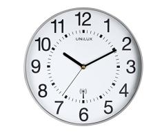 Unilux Maxi Wave Pendule de bureau SystÃ¨me Quartz Radio-pilotÃ©e et Lisible jusquÃ 150 m Ã 37,5 cm Gris mÃ©tal