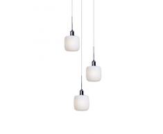 SP Light and Design Diva Suspension triple Structure Chrome, Verre Blanc Lampe à suspension 4 W