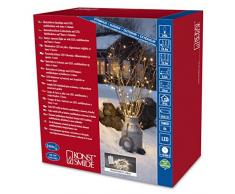Konstsmide 3733-103 Guirlande dEclairage Extérieur sur Pile avec Interrupteur 240 LEDs Blanc Chaud Câble Transparent
