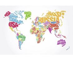 Papier Peint poster panoramique WORD WORLD 4 x 2,70 m | DÃ©co et photo murale XXL QualitÃ© HD Scenolia