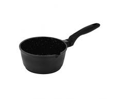 Sitram 710407, Casserole Minera diam.16 cm en fonte daluminium indéformable revêtement aspect pierre - sans PFOA - tous feux dont induction - manche plastique thermorésistant avec effet soft touch