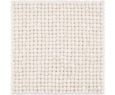 myfelt Linéa Feutre Coussin de Boule/Coussin carré pour Chaise, Laine Vierge, Blanc, 36 x 36 CM