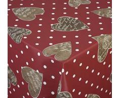 Venilia Coeur Ardoise Rouge Linge de Table Nappe Anti Tache, Imperméable, Coton, carré, 160 x 160 cm, 55126