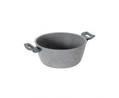 Mopita Rovs24mo102Â Roccia Viva Cocotte en aluminium forgÃ© avec poignÃ©e Soft Touch, 24Â x 11Â cm, Aluminium, Noir
