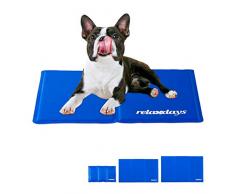 Relaxdays 10026314_974 Tapis Chien, Auto-rafraichissant, pour Animaux, Couverture Froide, différentes Tailles, Bleu, Polyester, Gel, 1 élément