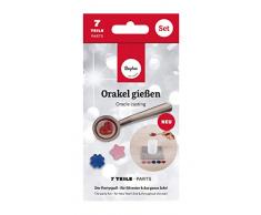 Rayher 31622000 Kit pour Couler les plombs, 7pces, avec cire et louche, lire les oracles, rÃ©veillon, mariage, anniversaire