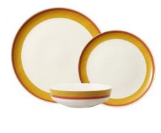 Villeroy & Boch Just Orange Lot de 12 pièces avec 4 Assiettes Plates, 4 Assiettes à Dessert/Salade, 4 Assiettes Creuses