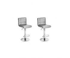 Milow - Lot de 2 Tabourets Argent