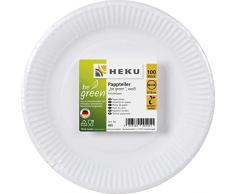 HEKU Assiette en carton Blanc rond à fibre fraîche, à 18cm