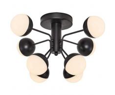 Homemania Kosmos Plafonnier sphérique mural en métal, 54 x 54 x 30 cm, 8 LED x max 40 W, 4000 lm, 3000 K, lumière blanche naturelle