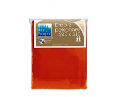 Nuit des Vosges 2098723 Cotoval Drap de Lit Uni Coton Cuivre 240 x 310 cm