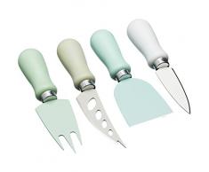 Kitchencraft Colourworks antiadhésif réversible pour Couteau à Fromage Classics Couleurs (Lot de 4), Acier Inoxydable, Multi/Couleur, 1 x 1 x 1 cm