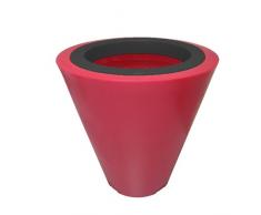 Green City Open XS Pot de Fleurs Rond + Anneau RÃ©sine/Plastique Framboise/Anthracite