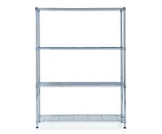Alba MOBI4L Etagères avec 4 Tablettes Fil Métal Chromé L