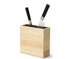Continenta Bloc Ã Couteaux en Bois dhÃ©vÃ©a avec Insert en Plastique Flexible 22 x 9 x 21,5 cm