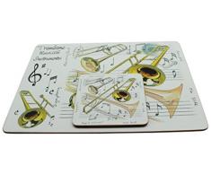 Little Ronflements Cartes et Cadeaux Set de Table et Dessous de Verre pour Trombone, DE Multiples