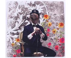 La Finesse - Housse de Coussin carrée décorative 50 x 50 cm pour la Maison en Coton pour Le Salon, Le canapé, la Chambre à Coucher, Tissu coloré, Taille Unique