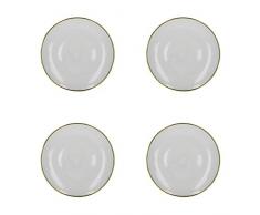 Creative Tops C000011Â Mikasa DorÃ© Bord en verre (lot de 4) Assiettes de prÃ©sentation, Blanc/dorÃ©