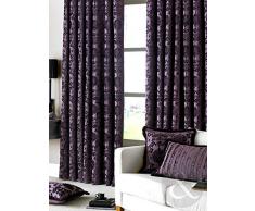 Just Contempo Damas en Velours Rideaux plissés, Prune Violet, Violet Prune, 66 x 72 inches