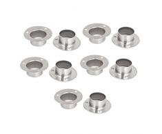 sourcingmap Tube de penderie de 32 mm de diamètre à Suspendre avec Support à Rail Porte-Douilles Lot de 10