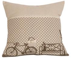 Sukima Decor Linen Poussette Coussin, Combinaison de Polyester, Beige, 45Â x 45Â x 6Â cm