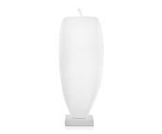 Arte Dal Mondo D6424MW Petit Pomme Abstraite Sculpture Abstract en résine Satin avec Base en marbre, White, 64x24x12 cm