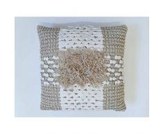 Soleil docre Macrame Coussin, Coton, Ecru, 45 x 45 cm
