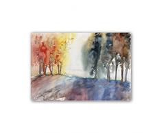 CUADRIMAN Abstrait et paysages Tableau ForÃªt Couleurs, Bois, Multicolore, 90Â x 60Â cm