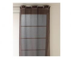 Soleil docre Voilage Jacquard Ã Oeillets Maya Taupe, Polyester, Ecru, 140 x 250 cm