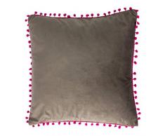 Riva Home Coussin rembourré en Polyester, Anthracite/Fuchsia, 50 x 50cm (20 x 20)