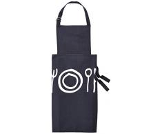 laroom 14081 â Tablier Enfant pour Enfants Assiette et Couverts avec Poche et réglable en Hauteur, Couleur Noir