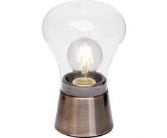 Brilliant 98956/18 Lampe de table, Verre, Messing Gebürstet/Transparent, Norme