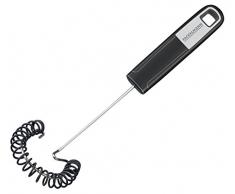 Fackelmann SENSE Balai à spirales 27 cm avec outil fonctionnel en acier inoxydable et silicone, fouet pour poêles et casseroles (couleur : argent/noir), Quantité : 1 pièce