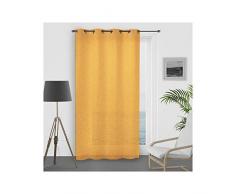 Soleil docre Paon Voilage, Polyester, Jaune, 140 x 250 cm