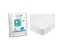 Sweetnight - ProtÃ¨ge Matelas 180x200 cm | AlÃ¨se ImpermÃ©able et Micro Respirante | Souple et Silencieux | Lavable Ã 90Â°C & AmazonBasics Drap-Housse en Polycoton 200Â Fils Blanc 180 x 200 x 30 cm