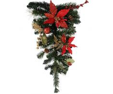WeRChristmas Guirlande de NoÃ«l dÃ©corative en Forme de Goutte Rouge/dorÃ© 60Â cm