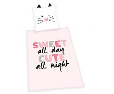 Herding YOUNG COLLECTION Parure de Lit, Cute Girls, Housse de Couette 135 x 200 cm, Taie dOreiller 80 x 80 cm, Flanelle