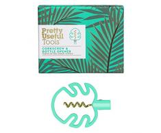 Pretty Outils utiles Tire Bouchon, Acier Inoxydable, Vert, 10Â x 6.8Â x 9.2Â cm