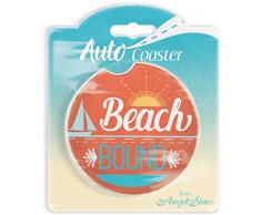 Angelstar 13445Â Beach Bound Absorbant Auto Dessous de Verre, 2â3/10,2Â cm, Multicolore