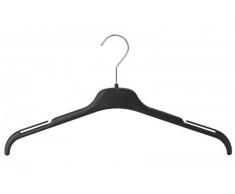 Le Cintre Français - Pack de 50 - SO TL NOIR Cintre Plastique Encoche Bretelle Plastique Noir 25x0.8x20 cm