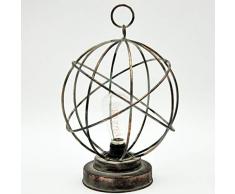 M S L Lanterne de jardin en mÃ©tal Ã piles Gris 40 cm