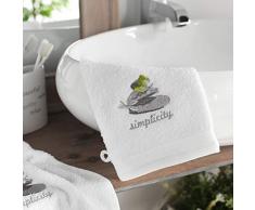 douceur dinterieur Mineral 2 GANTS DE TOILETTE, Blanc, 15 x 21 CM